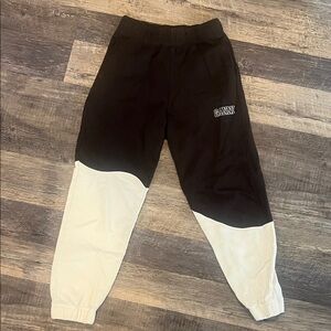 Ganni  Two-Tone Black and Cream Joggers
